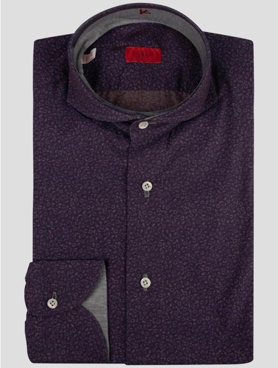Isaia Isaia Purple Cotton Shirt Purple 000