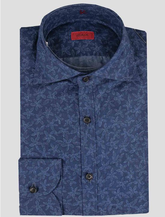 Isaia Isaia Blue Cotton Shirt Blue 000