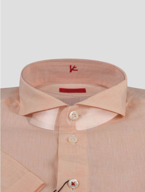 Isaia Isaia Pink Linen Polo Pink 001