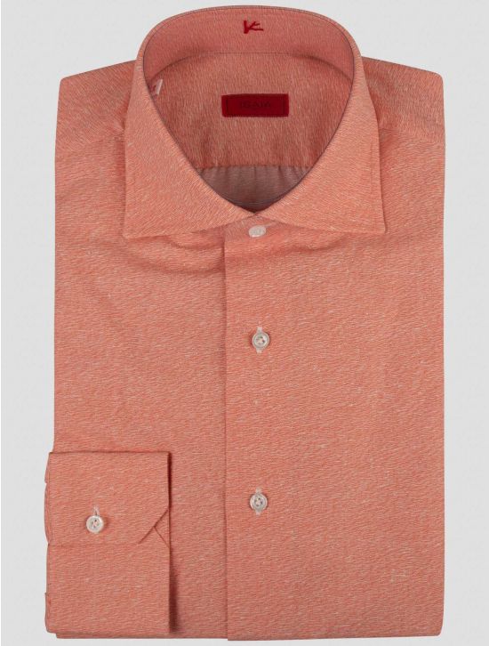 Isaia Isaia Orange Cotton Silk Shirt Orange 000