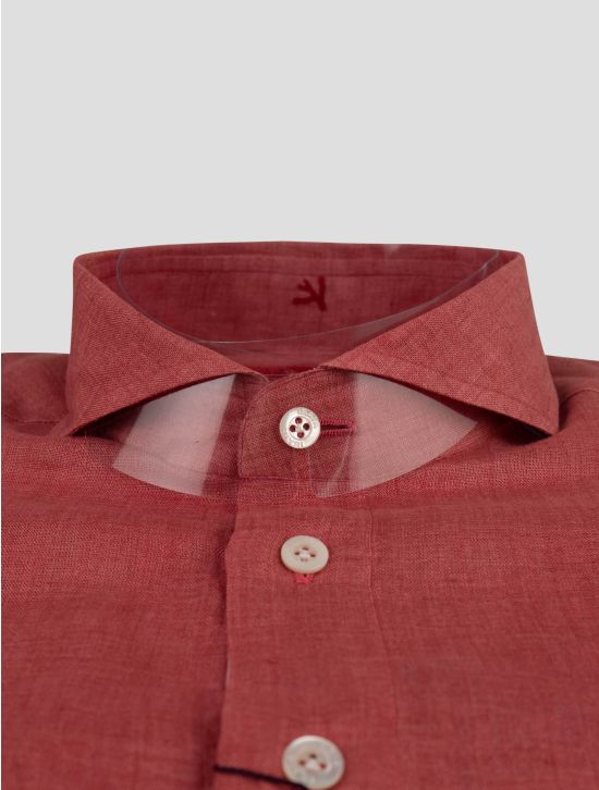 Isaia Isaia Red Linen Sweater Polo Red 001