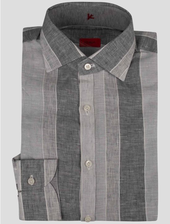 Isaia Isaia Gray Linen Shirt Gray 000