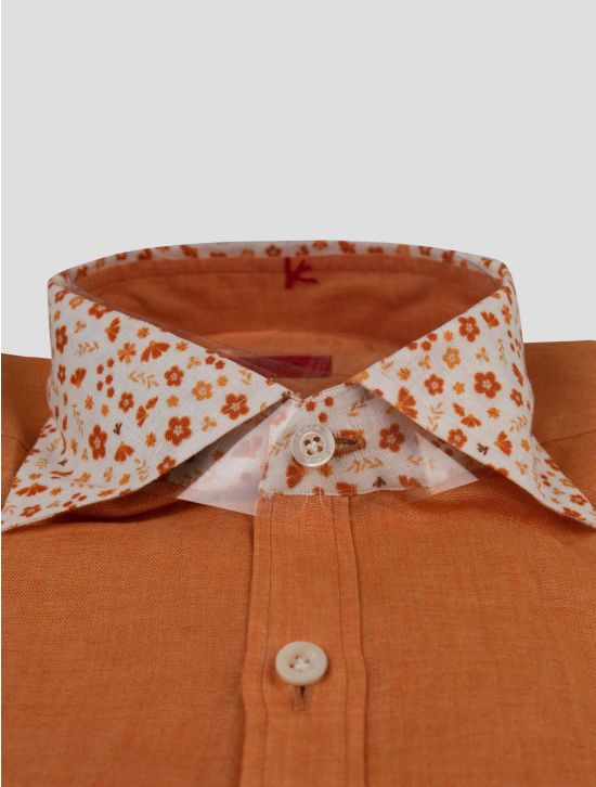 Isaia Isaia Orange Linen Shirt Orange 001