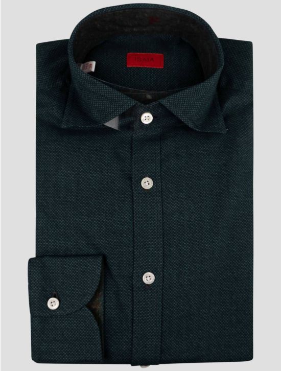 Isaia Isaia Green Cotton Shirt Green 000