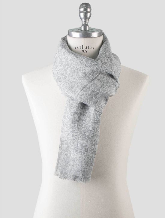 Isaia Isaia Gray Cotton Linen Scarf Gray 000