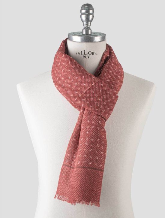 Isaia Isaia Red Cotton Linen Scarf Red 000