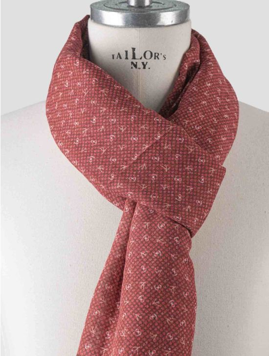 Isaia Isaia Red Cotton Linen Scarf Red 001