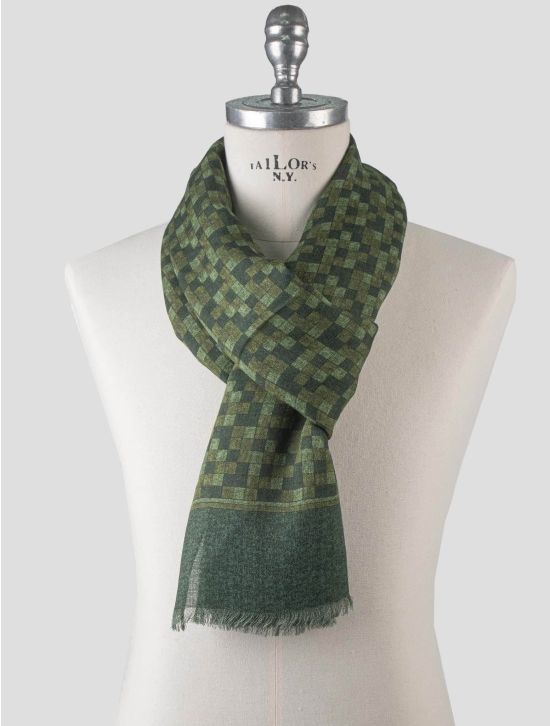 Isaia Isaia Green Virgin Wool Cashmere Scarf Green 000