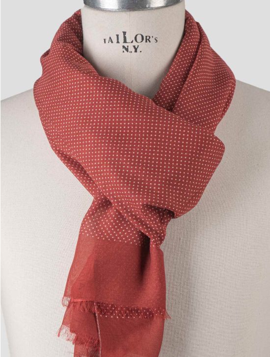 Isaia Isaia Red Cotton Silk Scarf Red 001