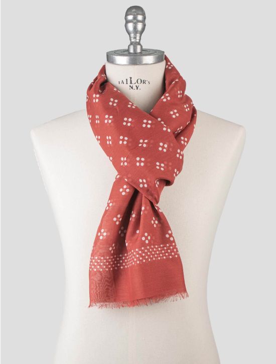Isaia Isaia Red Cotton Silk Scarf Red 000