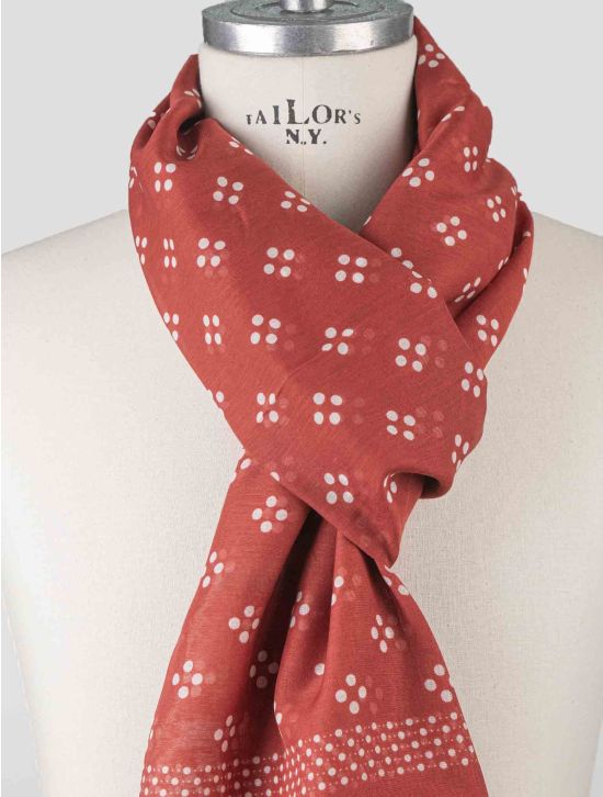 Isaia Isaia Red Cotton Silk Scarf Red 001