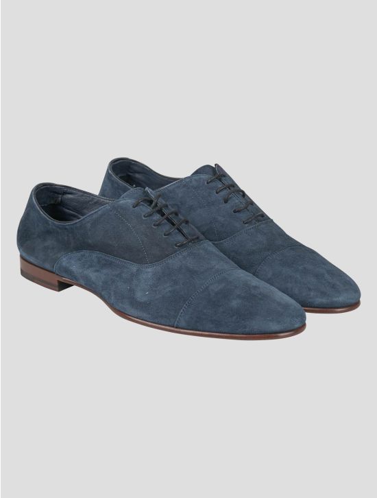Isaia Isaia Blue Leather Suede Dress Shoes Blue 000