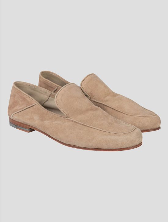 Isaia Isaia Beige Leather Suede Loafers Shoes Beige 000