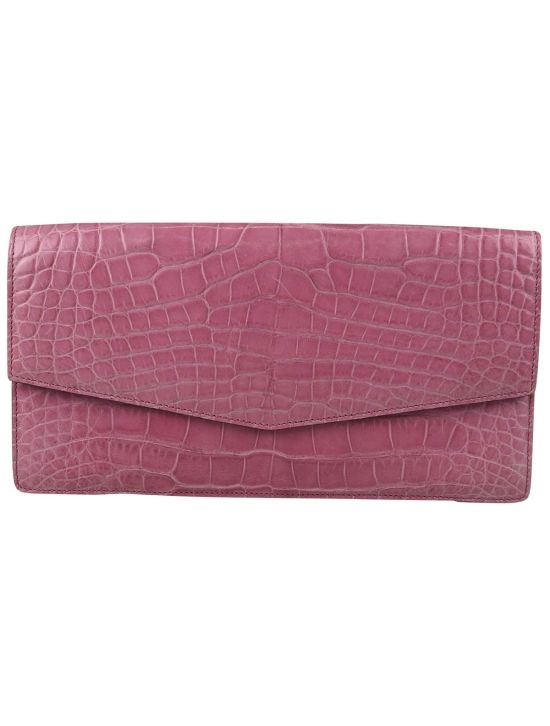 Kiton KITON Pink Leather Crocodile Ladybag Pink 000