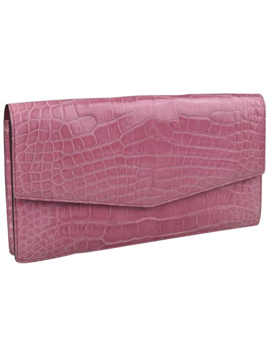 Kiton KITON Pink Leather Crocodile Ladybag Pink 001