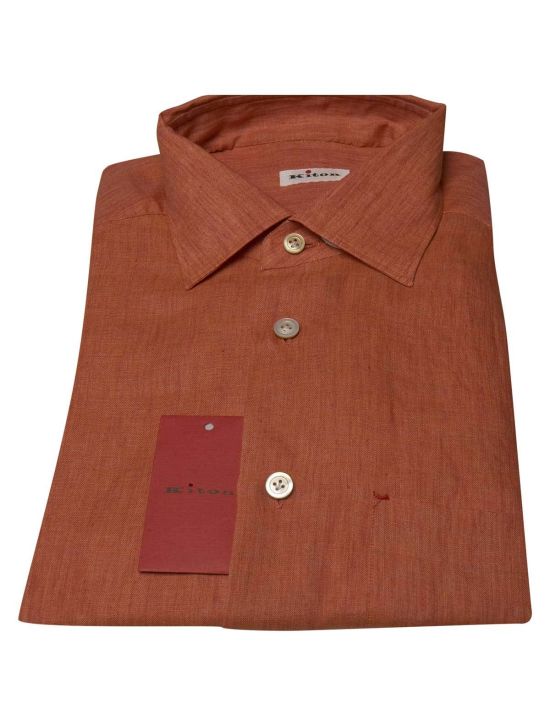 Kiton Kiton Orange Linen Shirt Orange 000