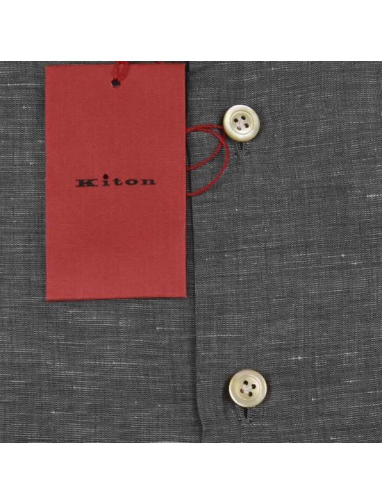 Kiton KITON Gray Cotton Linen Shirt Gray 001