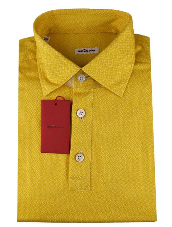 Kiton Kiton Yellow White Cotton Sweater Polo Yellow-White 000