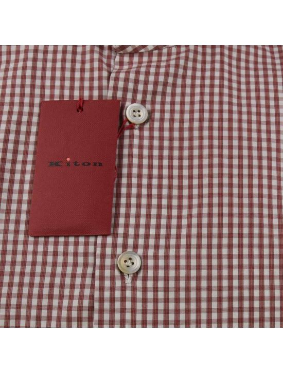 Kiton Kiton Red White Cotton Shirt Red / White 001