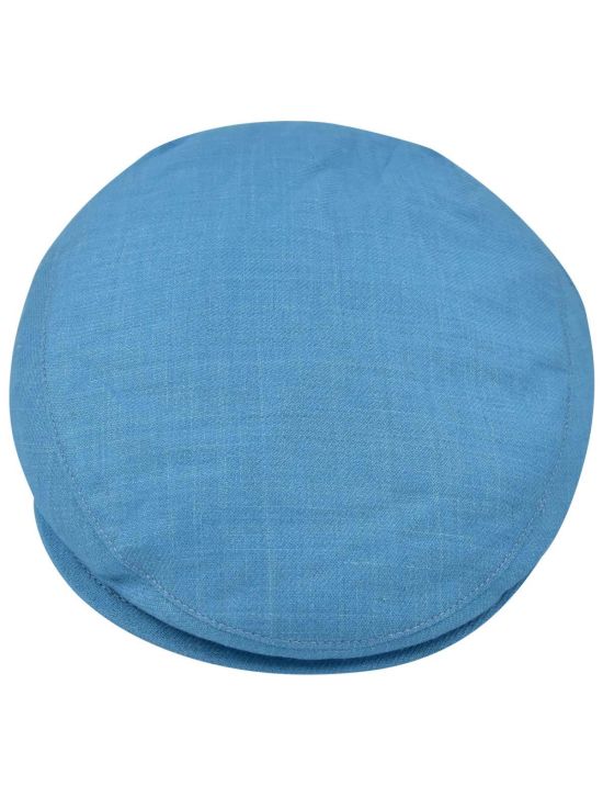 Kiton KITON Light Blue Silk Cashmere Linen Flat Cap Light Blue 001