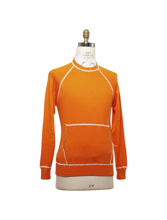 Kiton KITON Orange White Cotton Sweater Orange/White 001