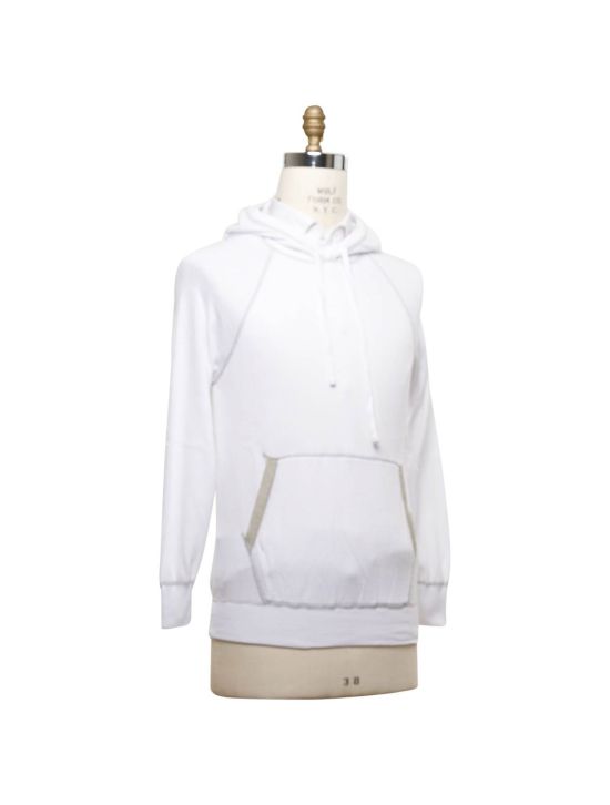 Kiton KITON White Gray Cotton Sweater White/Gray 001