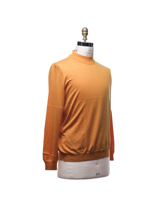 Kiton KITON Orange Cashmere Silk Sweater Turtleneck Orange 001
