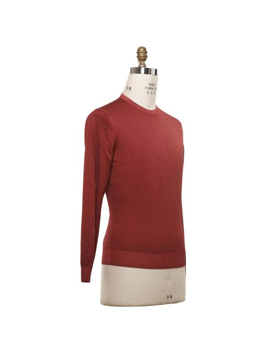 Kiton KITON Red Cashmere Silk Sweater Crewneck Red 001