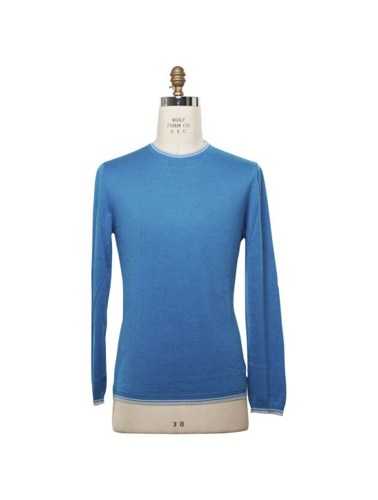 Kiton KITON Blue Silk Linen Sweater Crewneck Blue 000