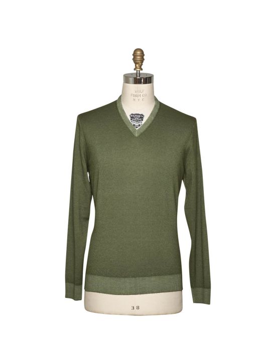 Kiton KITON Green Cashmere Sweater V-Neck Green 000