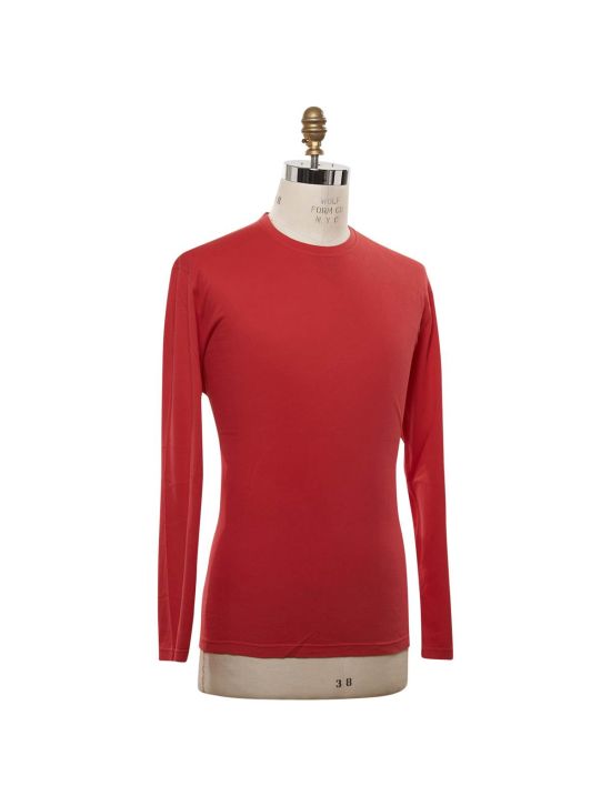 Kiton KITON Red Cotton Silk Sweater Crewneck Red 001