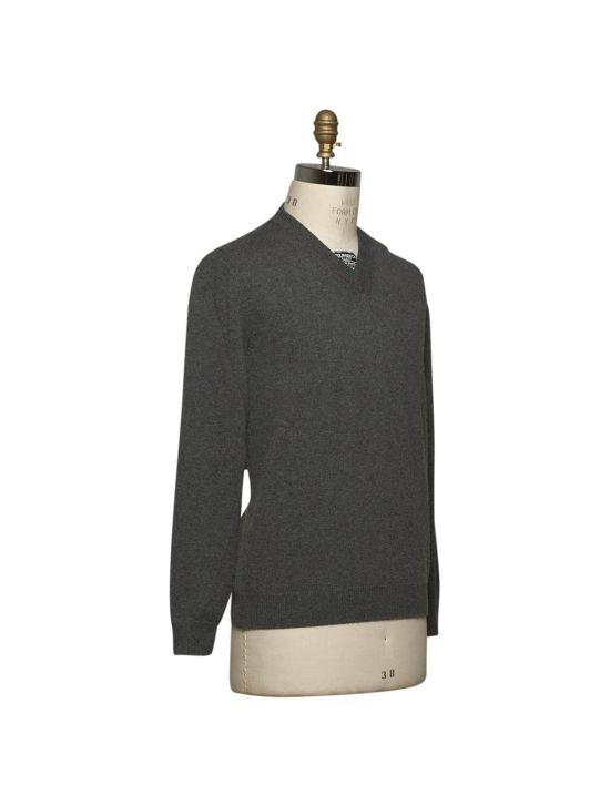 Kiton KITON Gray Cashmere Sweater V-Neck Gray 001