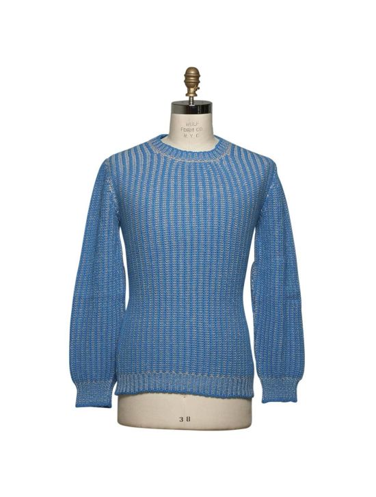 Kiton KITON Light Blue Gray Cashmere Sweater Crewneck Light Blue/Gray 000
