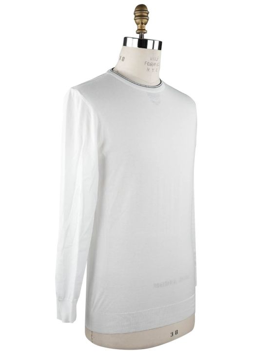 Kiton Kiton White Cotton Sweater Crewneck White 001