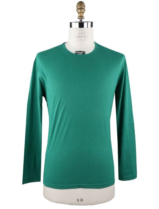 Kiton Kiton Green Cotton Cashmere Sweater Crewneck Green 000