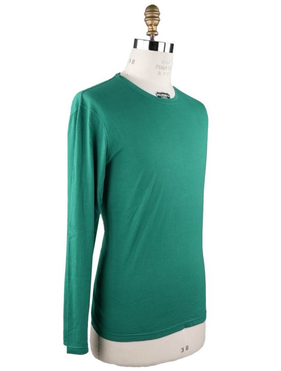 Kiton Kiton Green Cotton Cashmere Sweater Crewneck Green 001