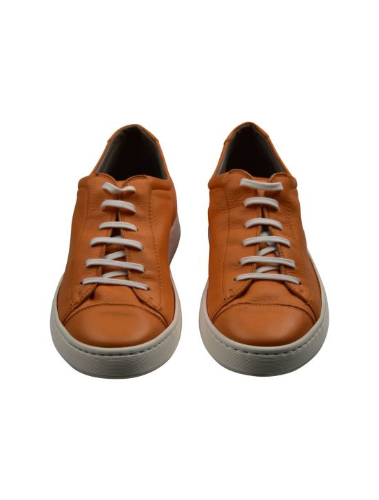Kiton KITON Orange Leather Sneakers Shoes Orange 001