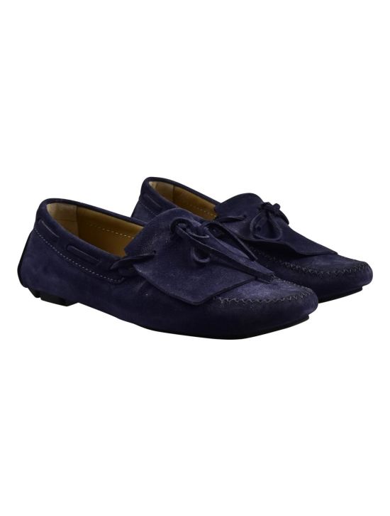 Kiton KITON Blue Leather Suede Loafers Blue 000