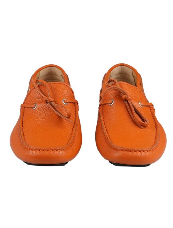 Kiton Kiton Orange Leather Loafers Orange 001
