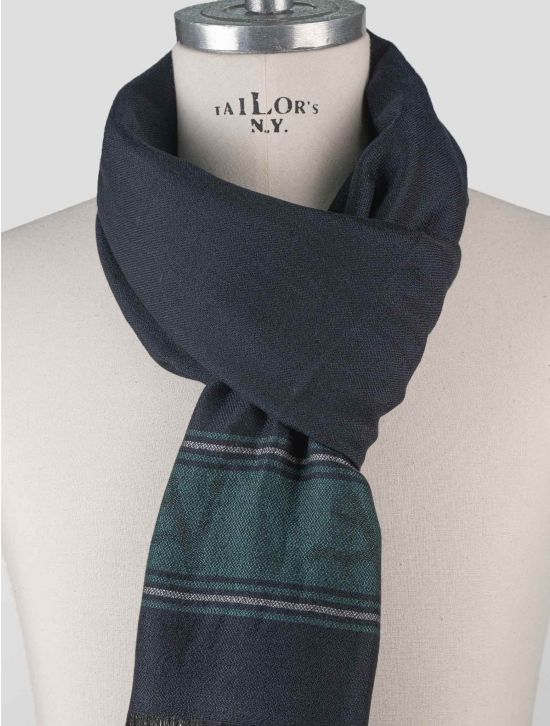 Isaia Isaia Blue Green Cashmere Scarf Blue / Green 001