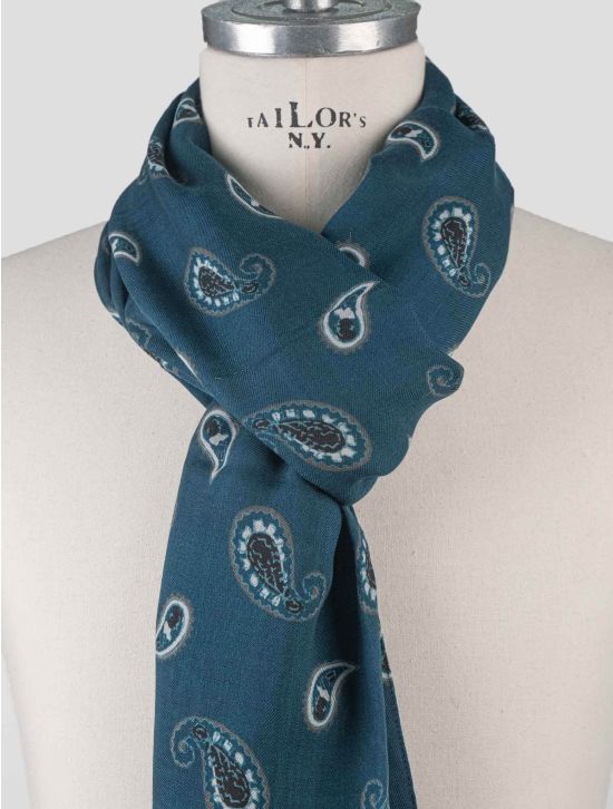 Isaia Isaia Blue Cashmere Scarf Blue 001