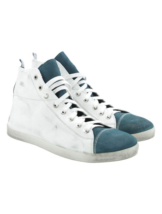 FEFÈ Glamour Pochette Fefè Blue White Leather Sneakers White/Blue 000