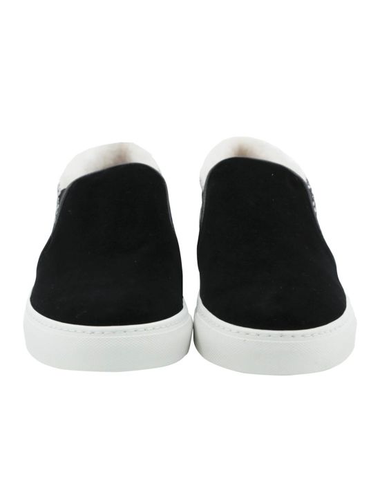 FEFÈ Glamour Pochette Fefè White Balck Velvet Cotton Silk Sneakers Slip on White/Black 001
