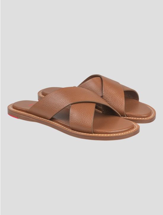 Isaia Isaia Brown Leather Sandals Brown 000