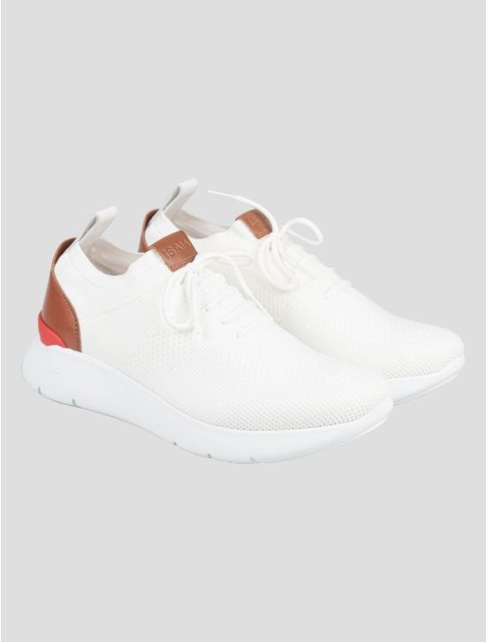 Isaia Isaia White Cotton Sneakers Shoes White 000