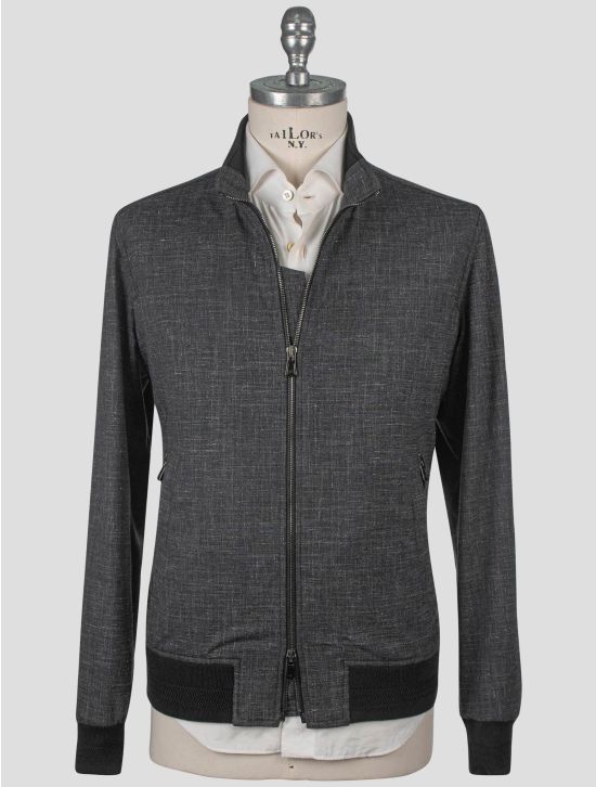 Isaia Isaia Gray Wool Pl Silk Linen Coat Gray 000