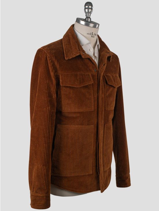 Isaia Isaia Brown Cotton Velvet Coat Brown 001