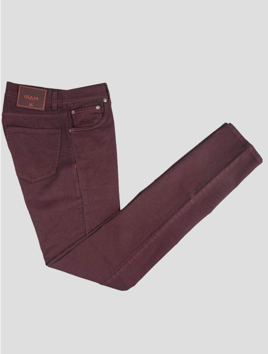 Isaia Isaia Burgundy Cotton Ea Jeans Burgundy 000