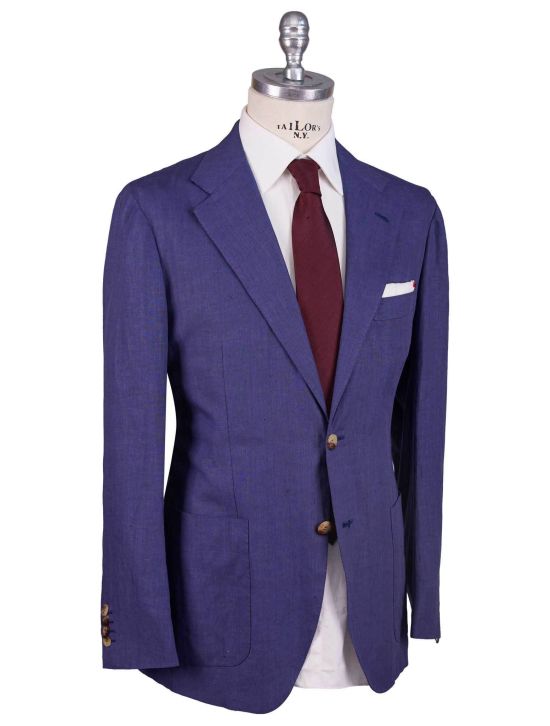 Kiton Kiton Blue Linen Suit Blue 001