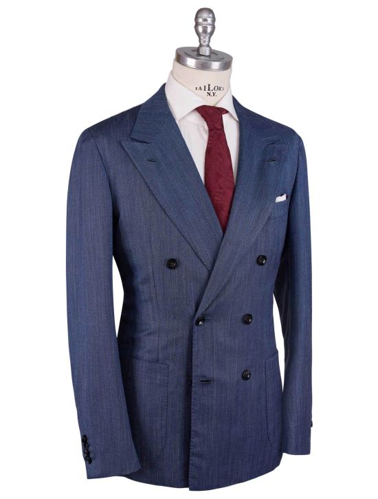 Kiton Kiton Blue Cashmere Linen Silk Suit Blue 001